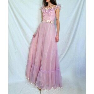 1970s Vintage Prom Dress: Women's Small, Fairy Princess Formal Gown